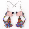 Acrylic Dog Drop Earrings
