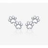 Limited Edition Sterling Silver Dog Double Paw Earrings