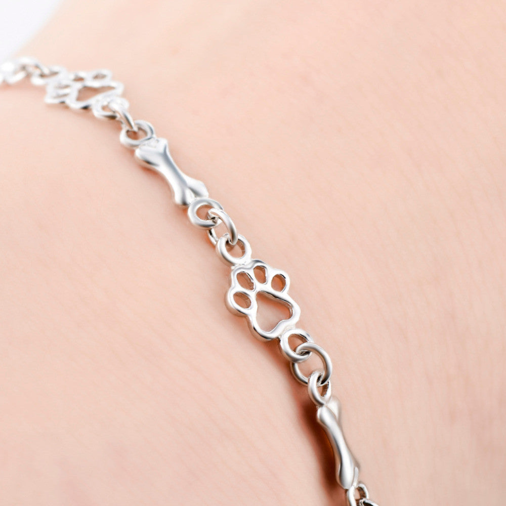 Stratificazione migliore amico animale amante cane cucciolo link multi fascino penzolante cuore, osso e zampa stampa bracciale per le donne per adolescenti .925 Sterling Silver 7 pollici Stratificazione migliore amico animale amante cane cucciolo link multi fascino penzolante cuore, osso e zampa stampa bracciale per le donne per adolescenti .925 Sterling Silver 7 pollici