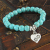 Vintage Paw Bead Pendant Bracelet