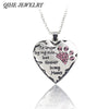Silver Crystal Dogs Paw and Heart Necklace - "no longer be my side but forever in my heart"