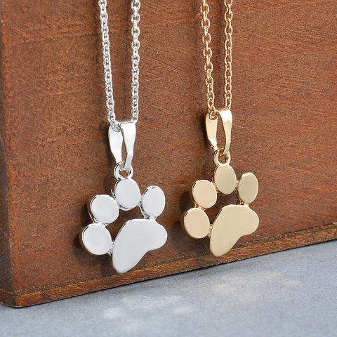 Cute Dog Footprints Paw Necklace