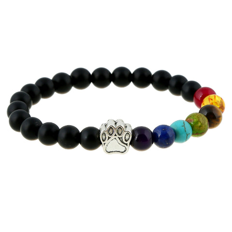 Chakra Healing Rainbow Dog Paw Bracelet