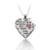 Silver Crystal Dogs Paw and Heart Necklace - "no longer be my side but forever in my heart"