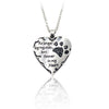 Silver Crystal Dogs Paw and Heart Necklace - "no longer be my side but forever in my heart"