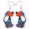 Acrylic Dog Drop Earrings