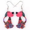 Acrylic Dog Drop Earrings