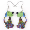 Acrylic Dog Drop Earrings