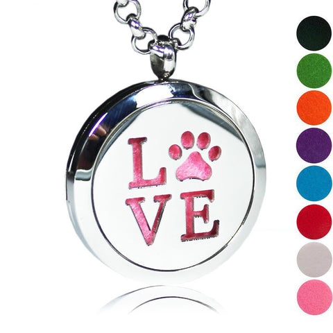 Love Paw Essential Oils Diffuser Locket Necklace (5 Free Pads)