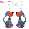 Acrylic Dog Drop Earrings