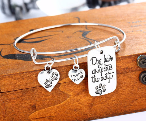 "Dog hair completes the outfit " Dog Tag Bracelet